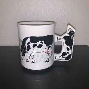 Vintage Enesco Cow Mug with Cow Handle 10oz
